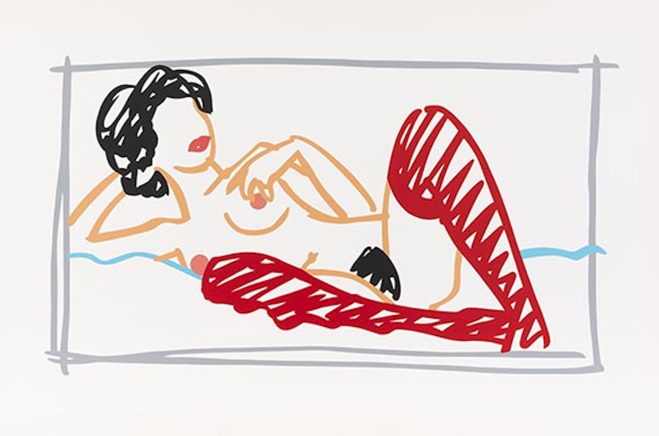 Fast Sketch Red Stocking Nude by Tom Wesselmann
