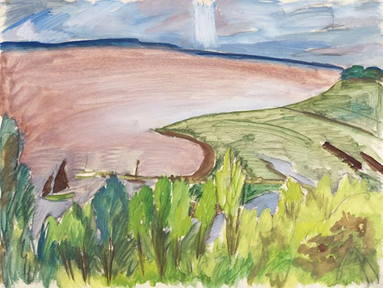 Blick auf die Förde by Erich Heckel