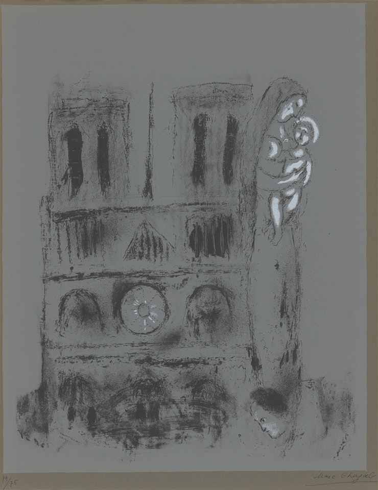 ”Notre-Dame en gris” by Marc Chagall
