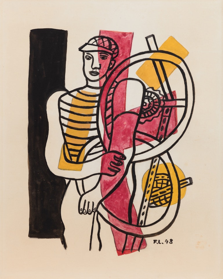 L"Ouvrier or L"Homme au vélo by Fernand Leger