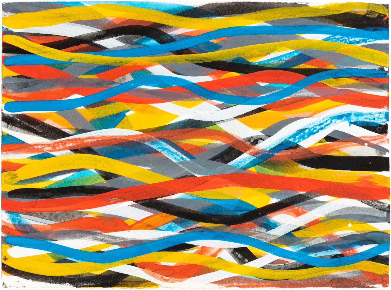 Wavy Horizontal Brushstrokes by Sol LeWitt