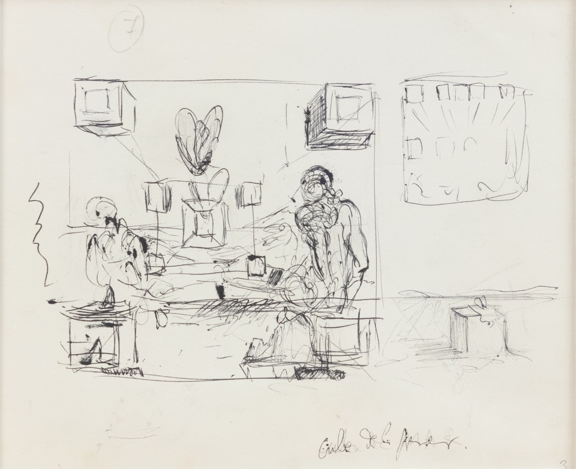 Étude pour Galatée en formation (recto); Étude pour le tableau la Cène (verso) by Salvador Dali
