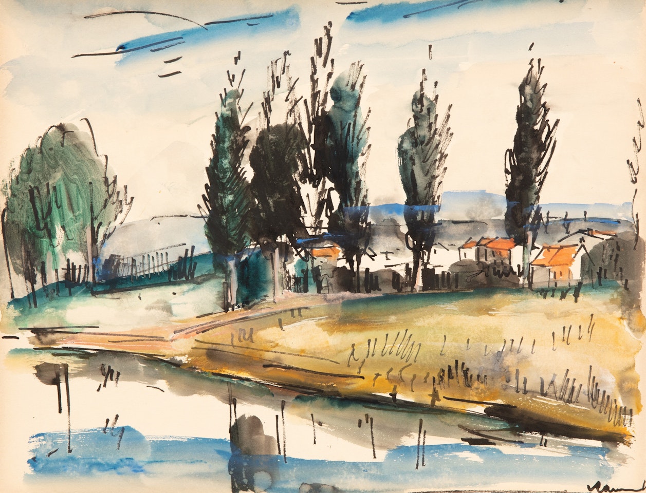 La berge by Maurice de Vlaminck