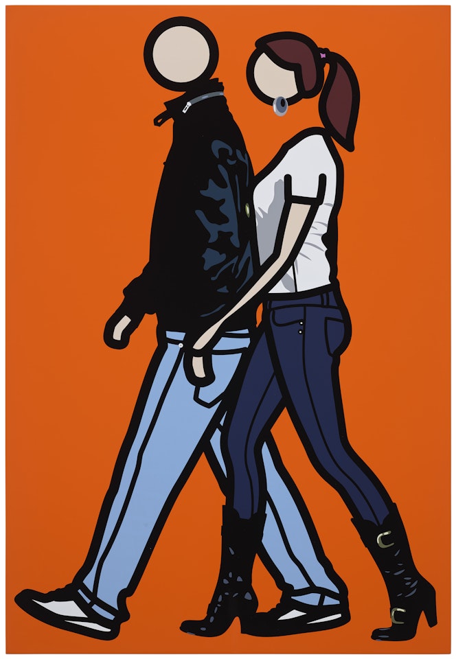 Enis and Tina walking by Julian Opie