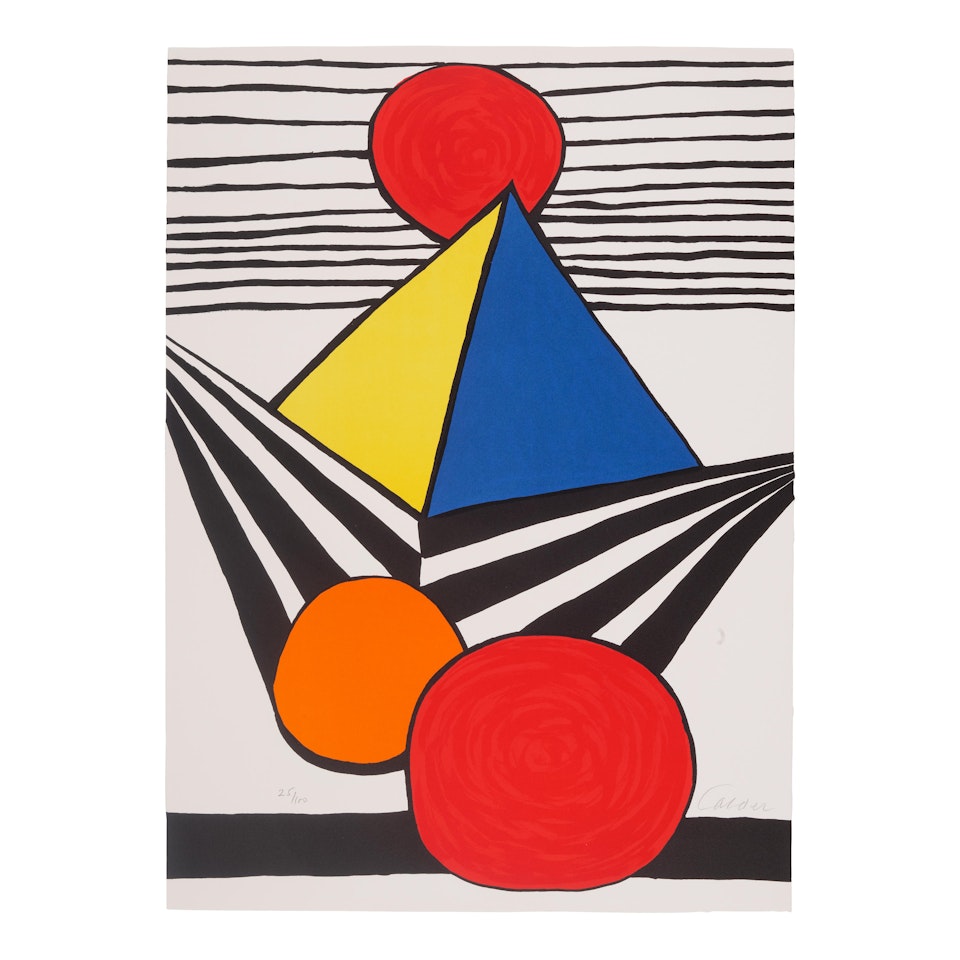 Pyramid and Red Sun, from La Mémoire élémentaire by Alexander Calder