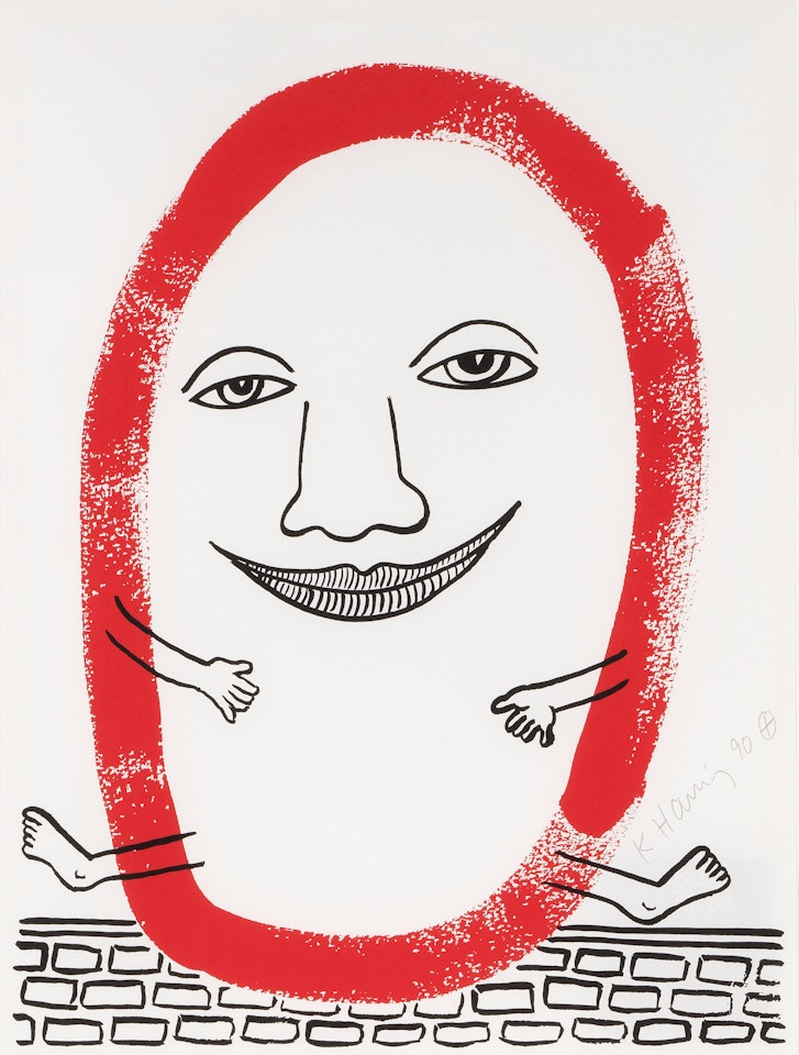 Plate 5, from The Story of Red and Blue (Littmann p. 130) by Keith Haring