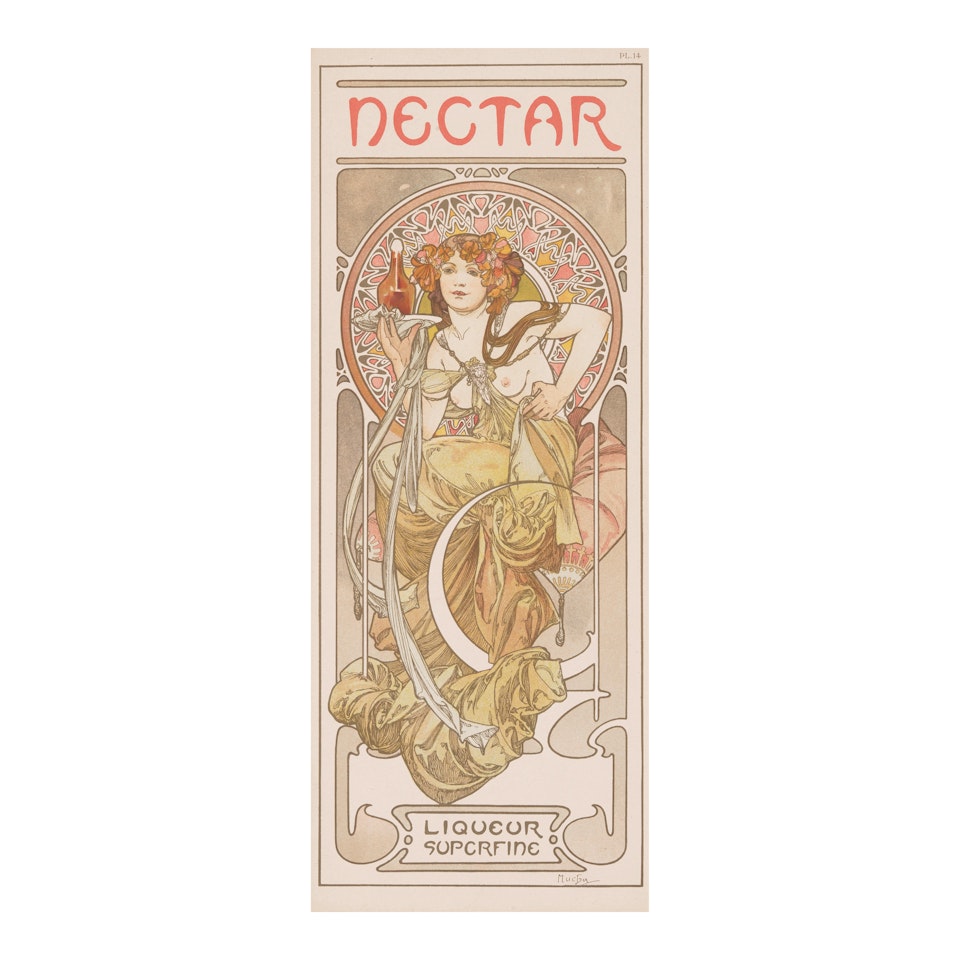 Nectar, pl. 14, from Documents Décoratifs (Rennert/Weill A8) by Alphonse Mucha