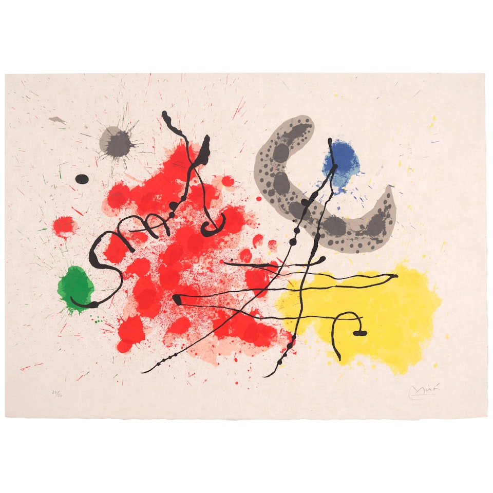 One plate, Le Lézard aux plumes d"Or (Mourlot 523, Cramer bk. 148) by Joan Miró