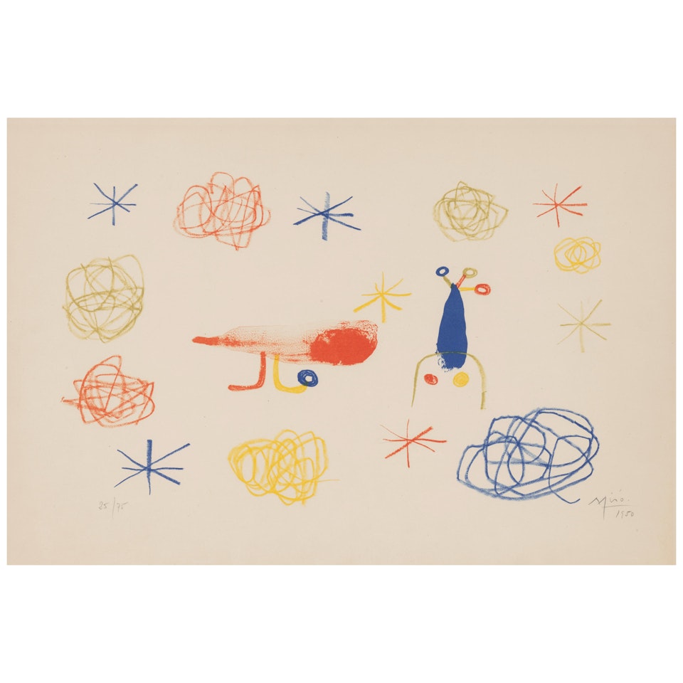 El Pájaro Rojo I (Mourlot 98) by Joan Miró