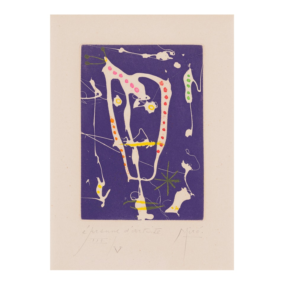 One plate, from Les Brisants (Dupin 238 variant, Cramer bk. 46) by Joan Miró