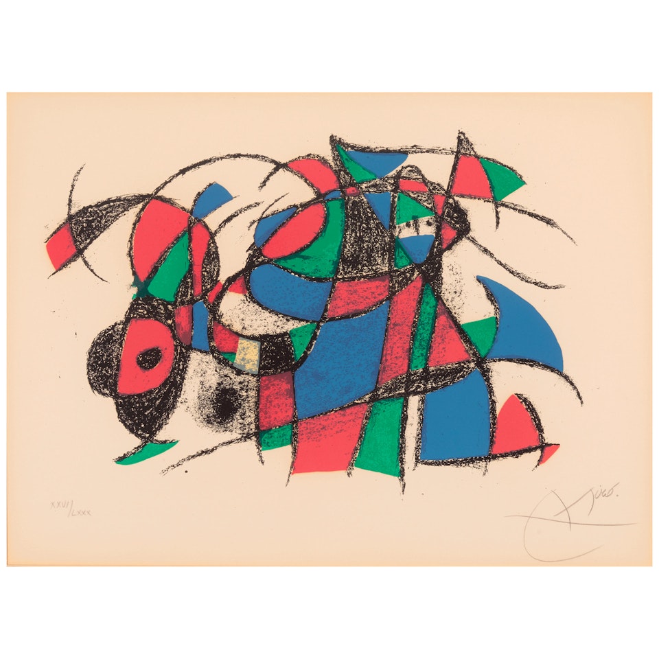 One plate, from Joan Miró Lithographe II (Mourlot 1039, Cramer bk. 198) by Joan Miró