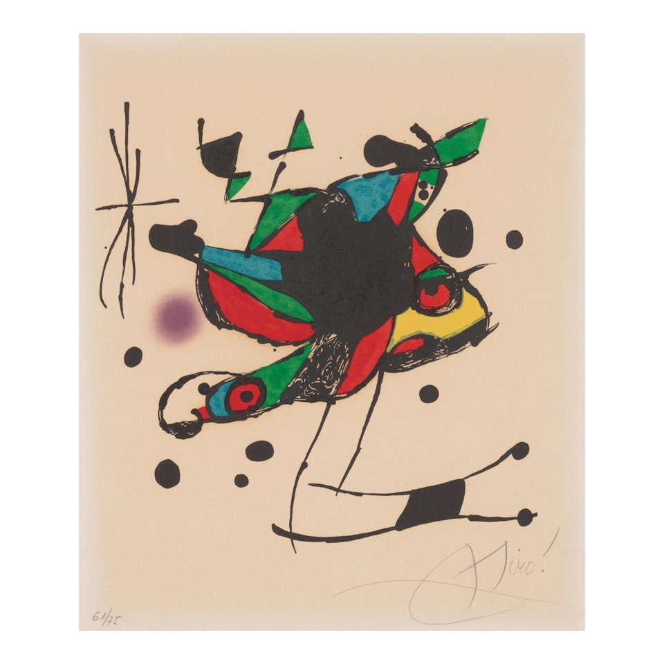 Invitation Card for the Opening of the Fundació Miró Barcelona (Mourlot 1091) by Joan Miró
