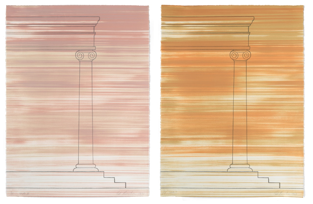 "Roadrunner, State I" and "Roadrunner, State II" (Engberg 276-277) by Ed Ruscha