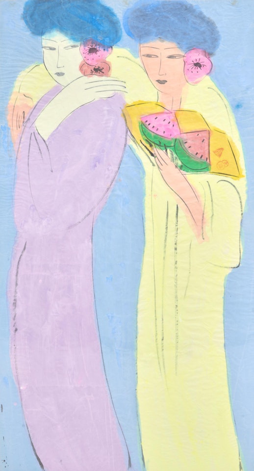 Two Women by Walasse Ting