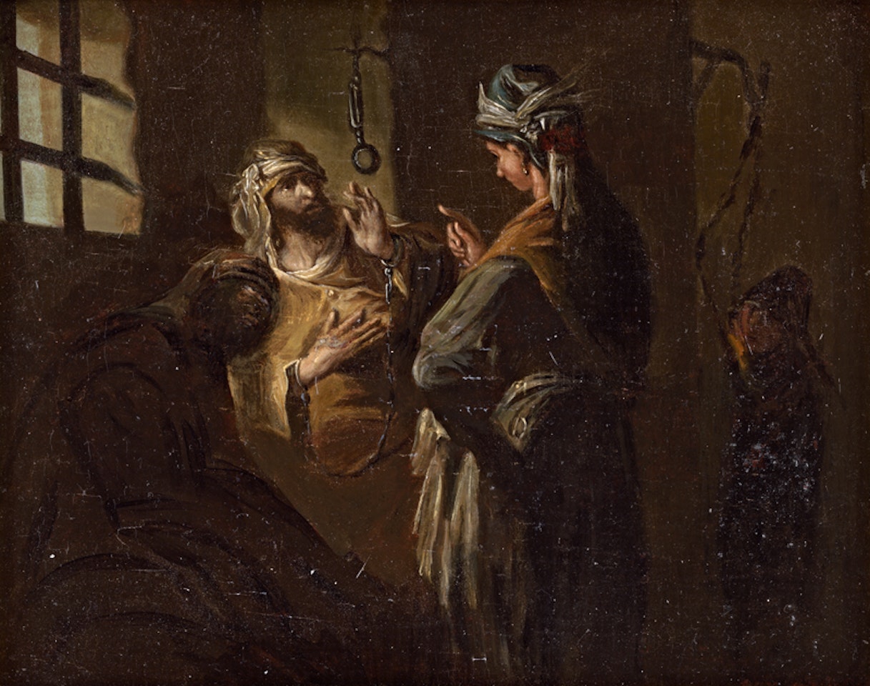 Prison scene by German School
