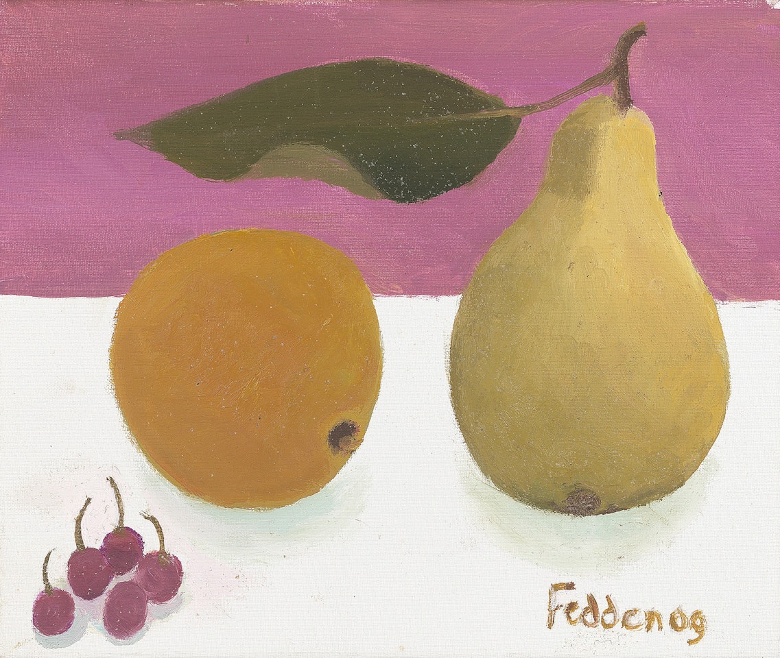 Still Life with Orange and Pear by Mary Fedden