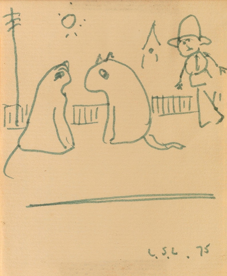 Lovelorn Cats on a Street by Laurence Stephen Lowry