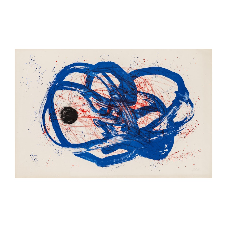 Série I, Rouge sur bleu by Joan Miró