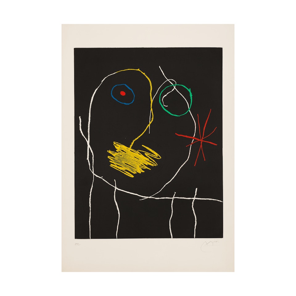 Le prophète la nuit by Joan Miró