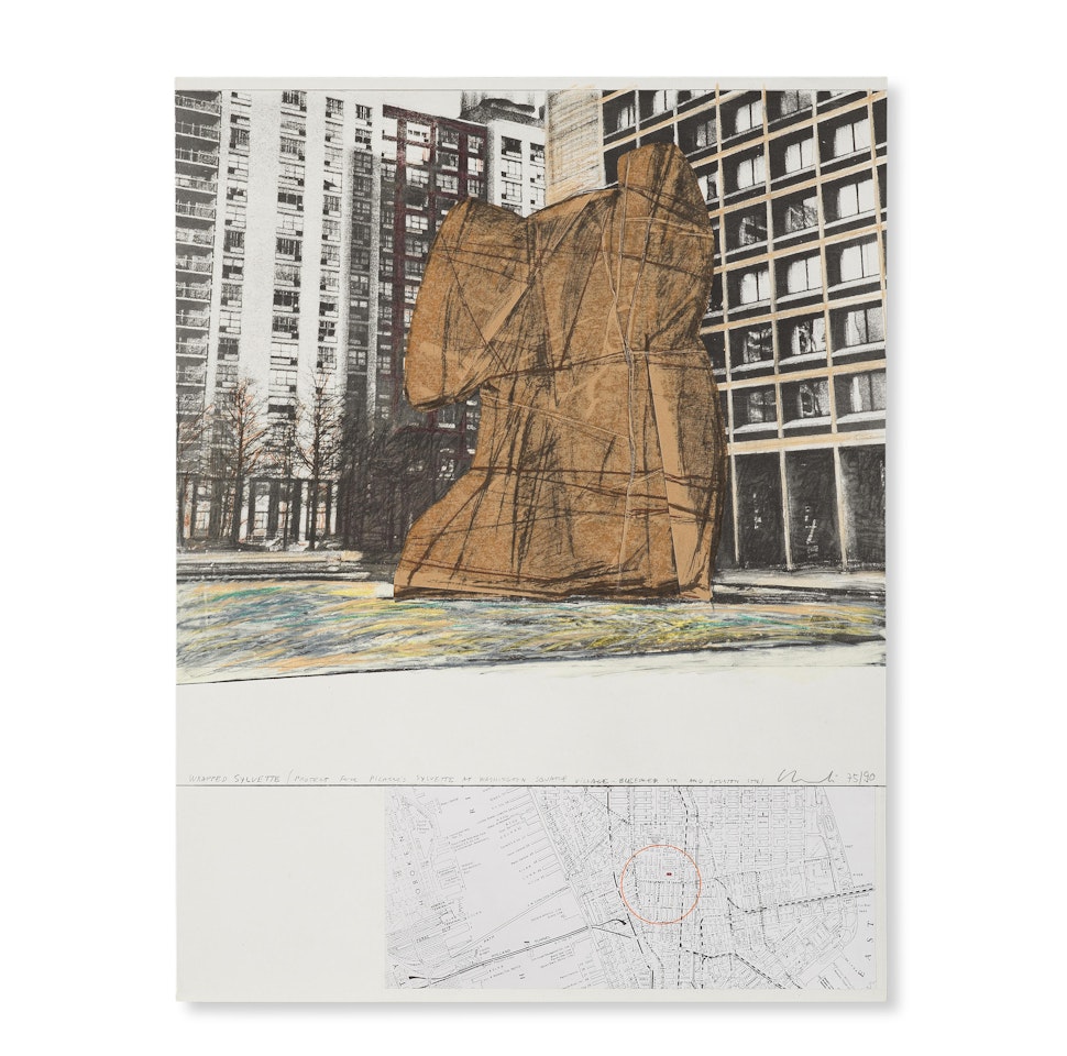 Wrapped Sylvette, Project for Washington Square Village, New York; Issue de la suite "Hommage à Picasso" by Christo