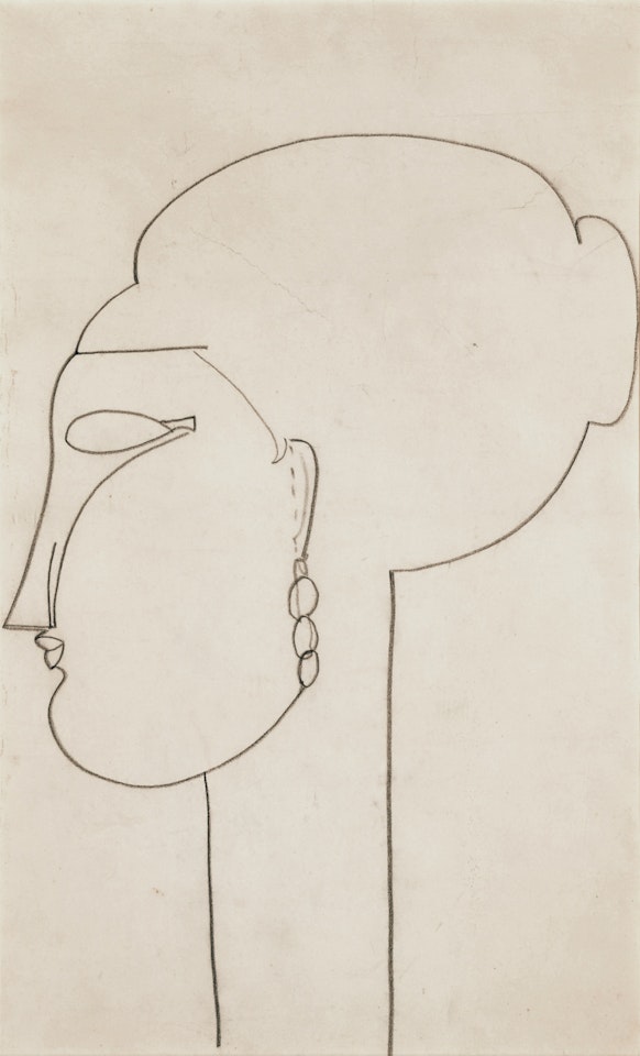 Tête de profil by Amedeo Modigliani