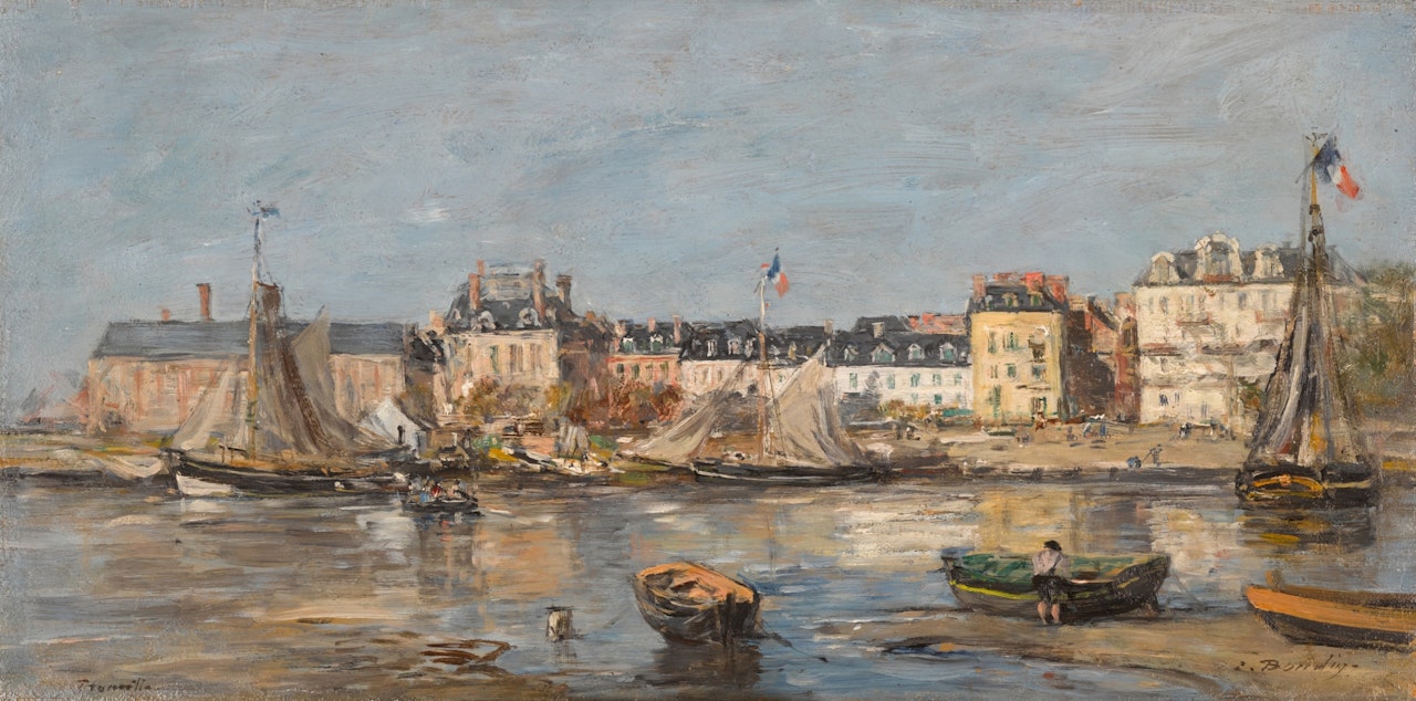 Trouville, le port by Eugène Boudin