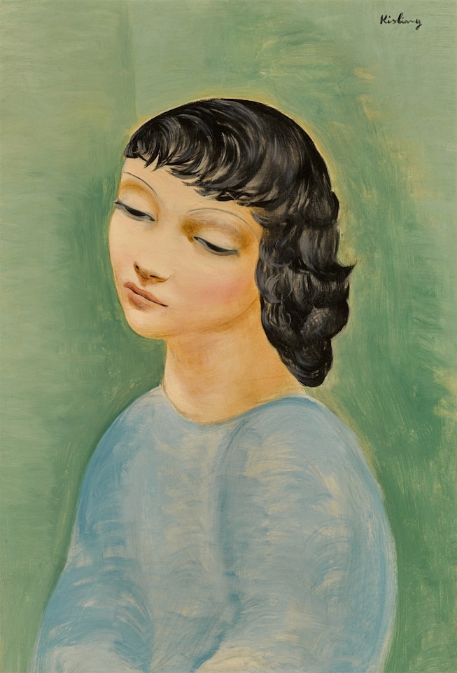 Jeune fille au corsage bleu by Moïse Kisling