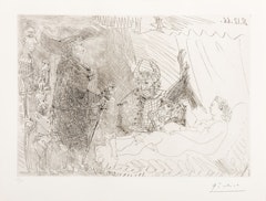 Le cocu avec une femme nue et des voyageurs (from La Série 60)