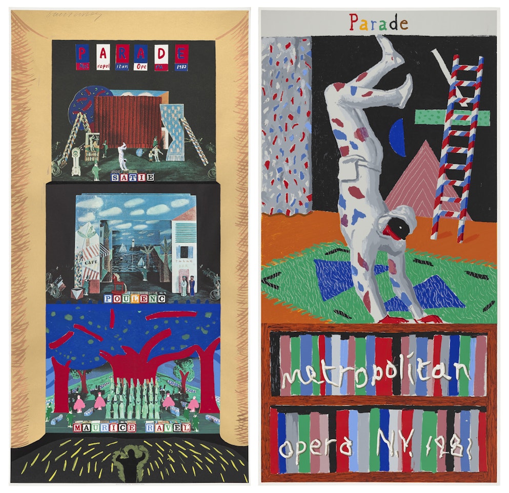 Two prints by the artist by David Hockney