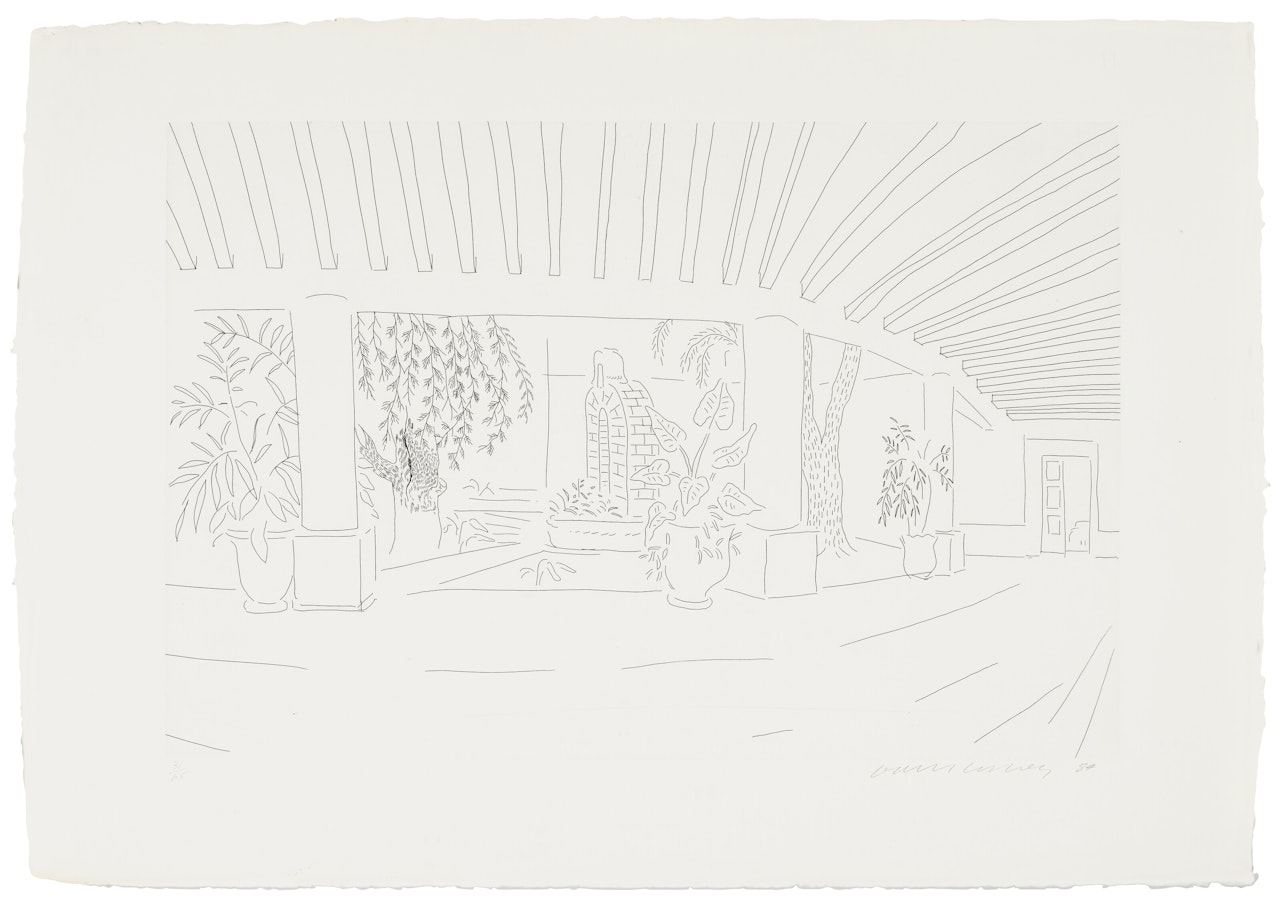 Mexican Hotel Garden by David Hockney