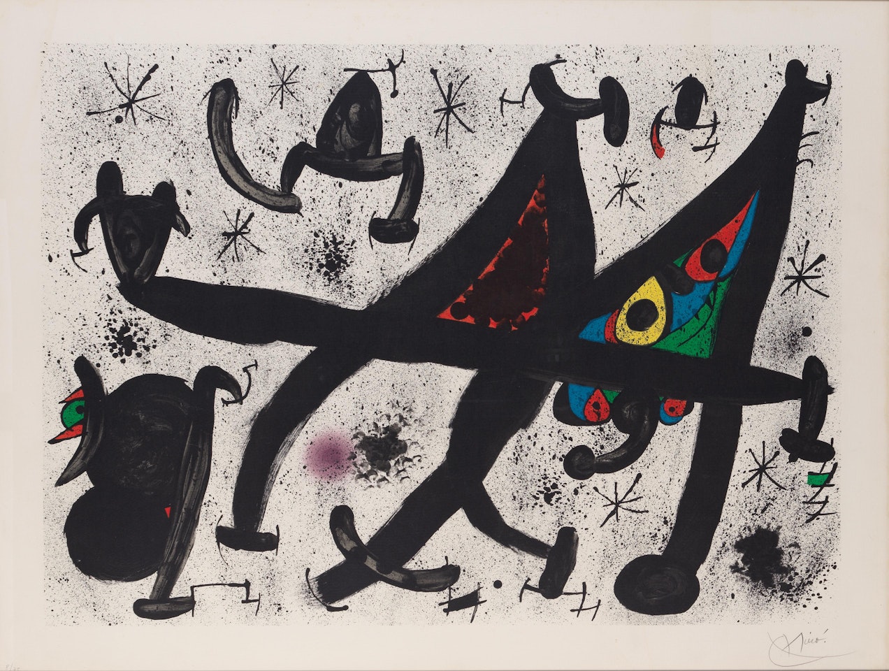 Plate I, from Homenatge à Joan Prats (Mourlot 725, Cramer books 153) by Joan Miró