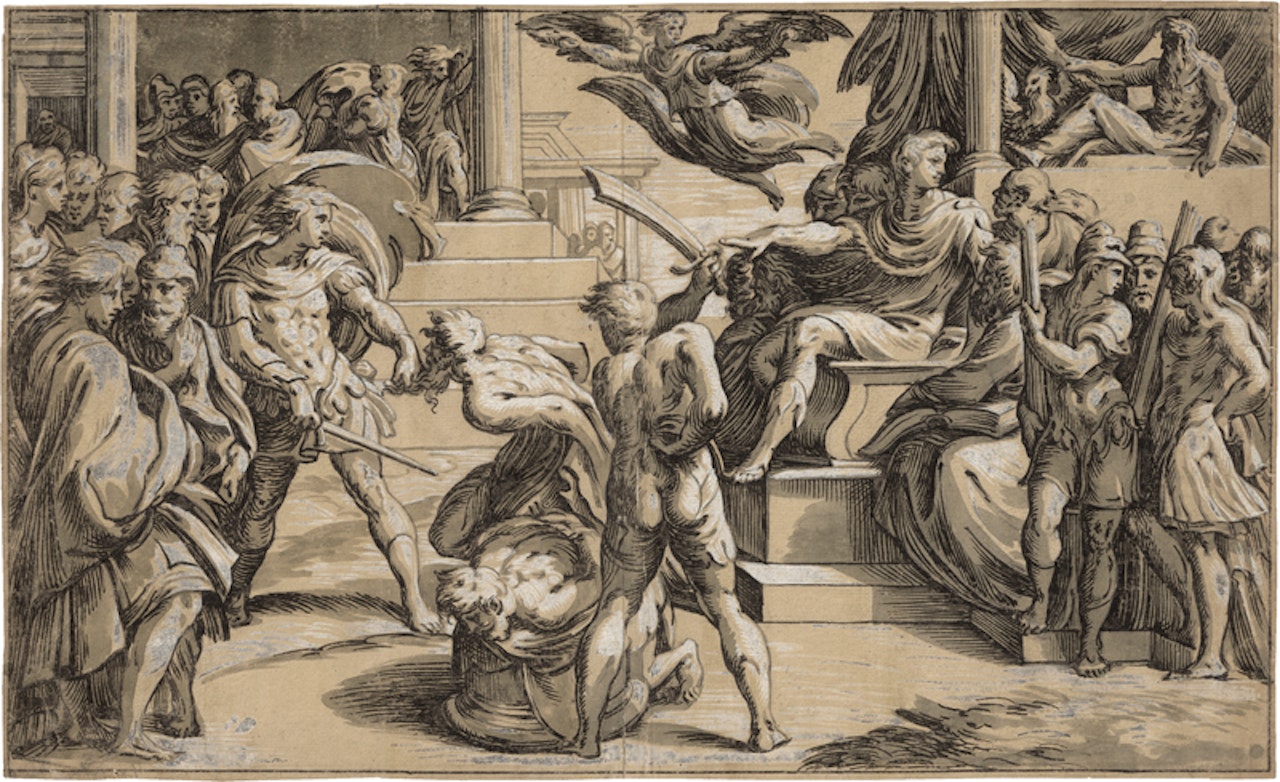 The martyrdom of two saints by Italian School