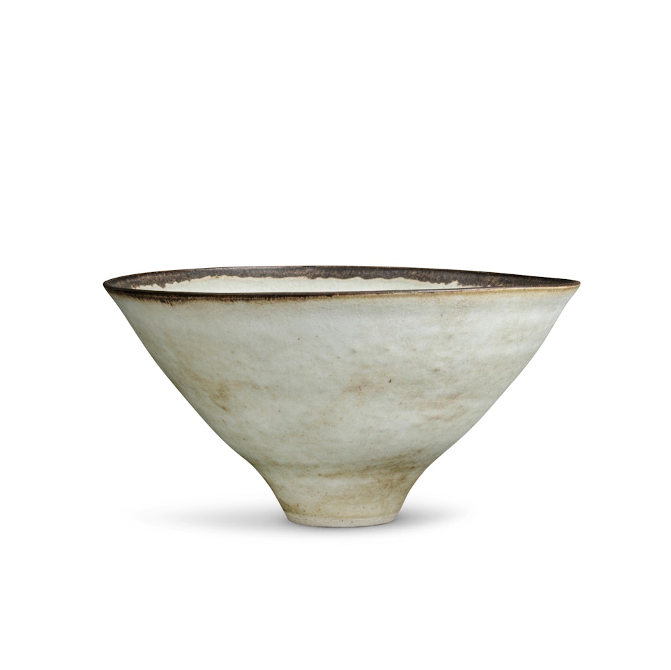 Footed conical bowl by Lucie Rie