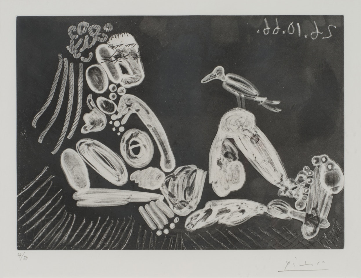 Femme à l"oiseau (Bloch 1391; Baer 1413) by Pablo Picasso