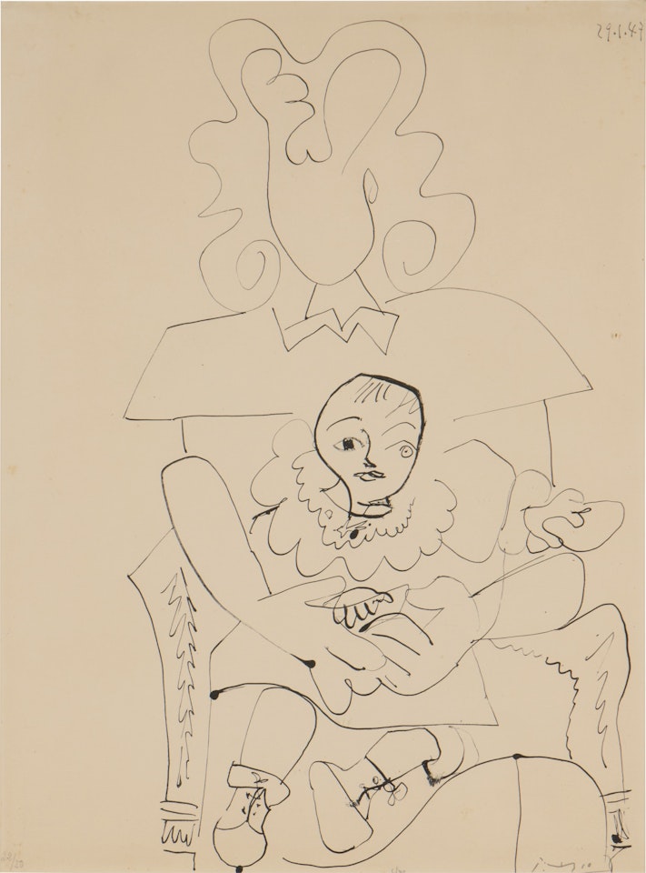 Ines et son enfant (Bloch 414; Mourlot 60) by Pablo Picasso