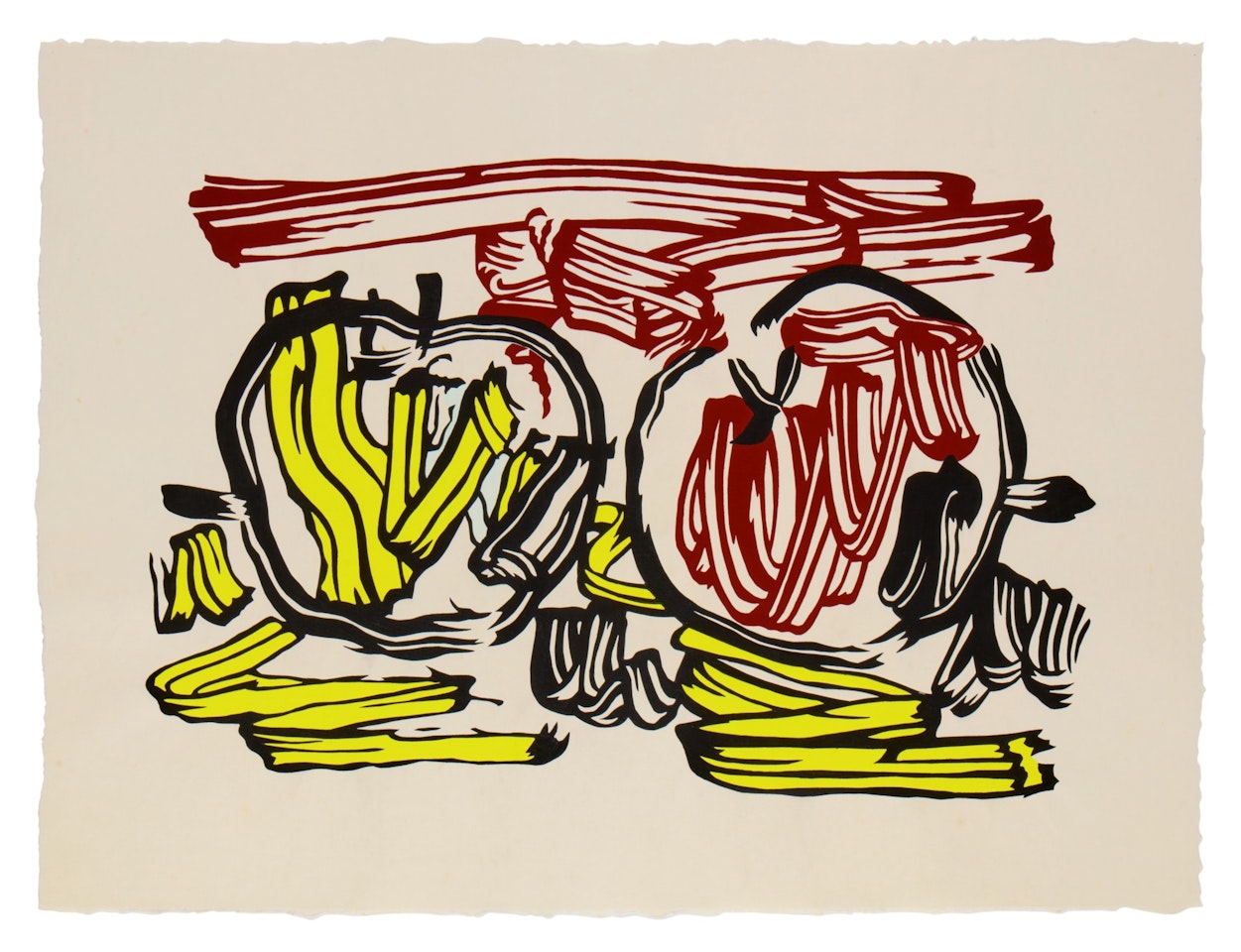 Red Apple and Yellow Apple, from Seven Apple Woodcuts (Corlett 197) by Roy Lichtenstein