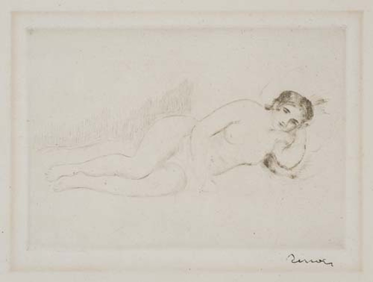 Femme nue couchée (tournée à droite), 1re planche by Pierre-Auguste Renoir