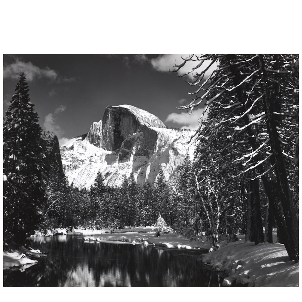 Half Dome, Merced River, Winter, Yosemite Valley by Ansel Adams