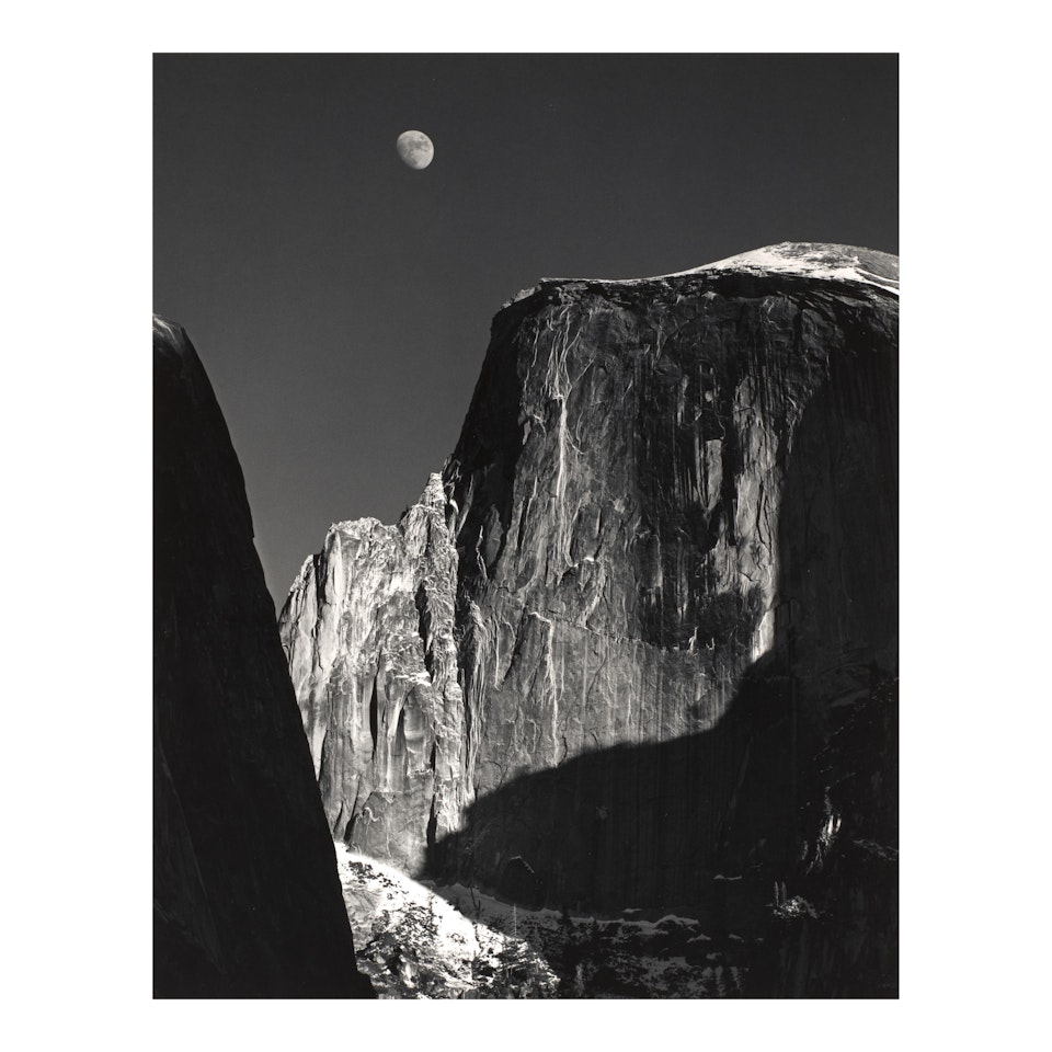 Half Dome and Moon, Yosemite National Park, California by Ansel Adams