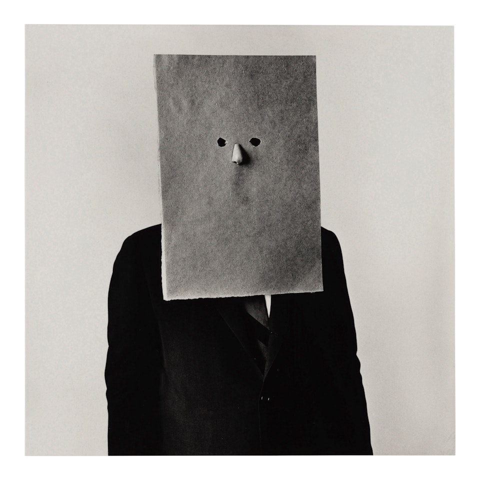 "[Saul] Steinberg in Nose Mask, New York, Sept. 30, 1966" by Irving Penn