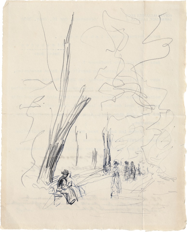 Avenue with walkers by Max Liebermann