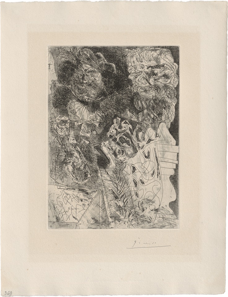 Rembrandt à la palette by Pablo Picasso