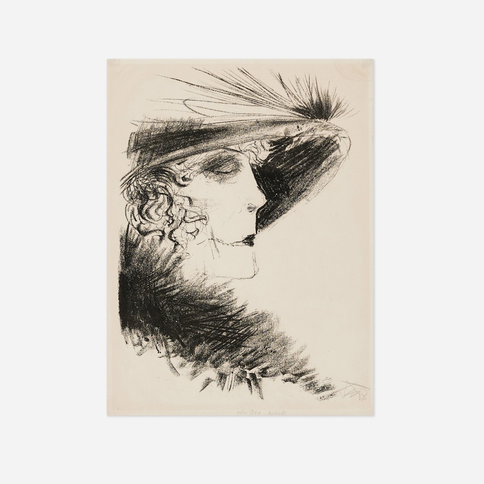 Dame mit reiher (from the Die Schaffenden portfolio) by Otto Dix