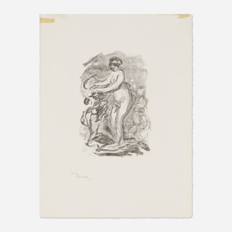 Claude Renoir, la tête baissée; Femme au Cap de Vigne (double-sided work) (from L"Album des Douze Lithographies originales) by Pierre-Auguste Renoir