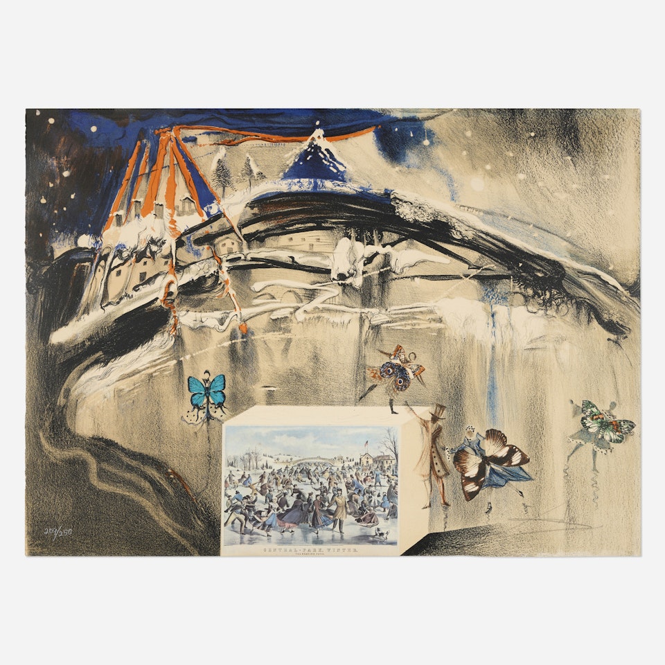 New York Central Park Winter (from the Currier & Ives portfolio) by Salvador Dali