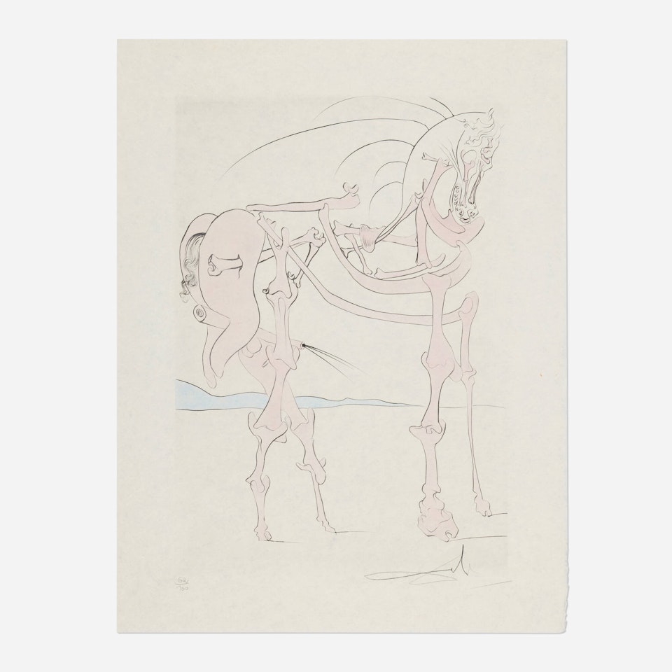 Cheval en rose (from the Visions de Quevedo portfolio) by Salvador Dali