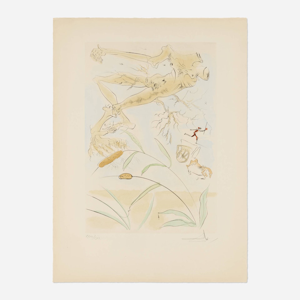 La chêne et le roseau (from the Le Bestiaire de la Fontaine Dalinisé portfolio) by Salvador Dali