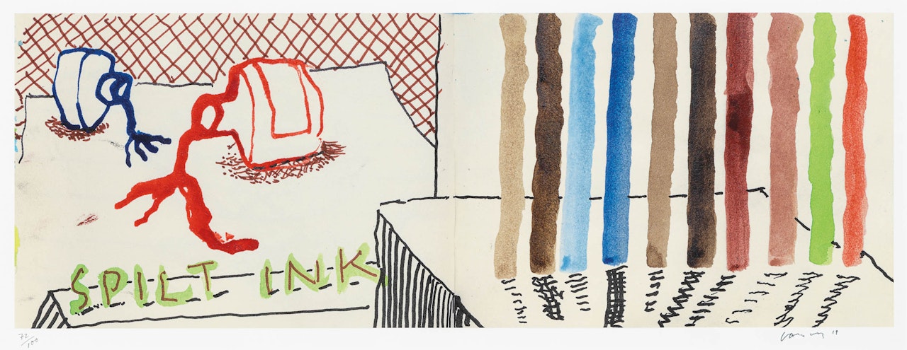 ‘Spilt Ink with Tests' by David Hockney