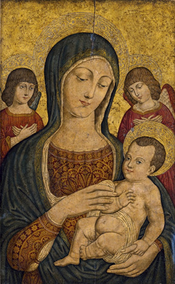 The Madonna with child and two angels by Italian School