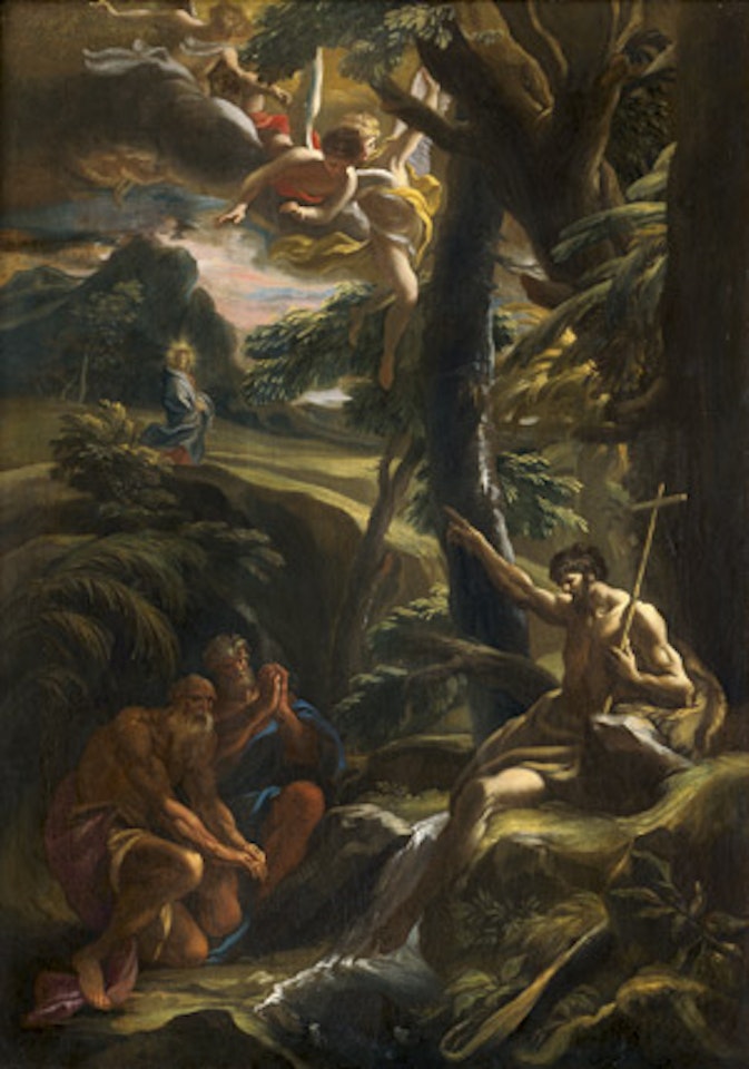 landscape with John the Elder baptist by Italian School